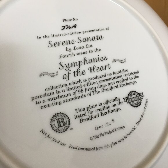 2/$40 Symphonies of the Heart Decorative Plate 'Serene Sonata' Lena Liu - Picture 6 of 6